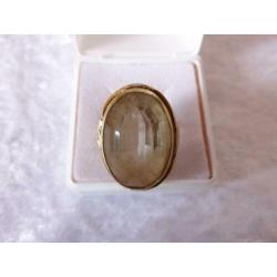 Prachtige 14 Kt Gouden Ring met grote Citrien - maat 19