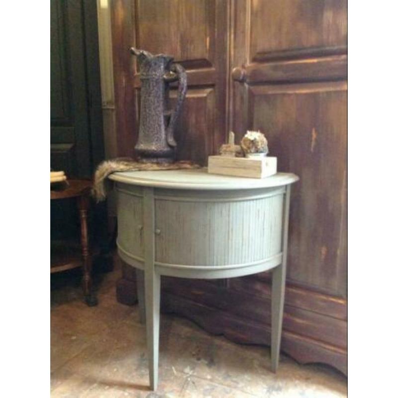 Vintage halkastje, sidetable, wandtafel, hal kastje VdlM