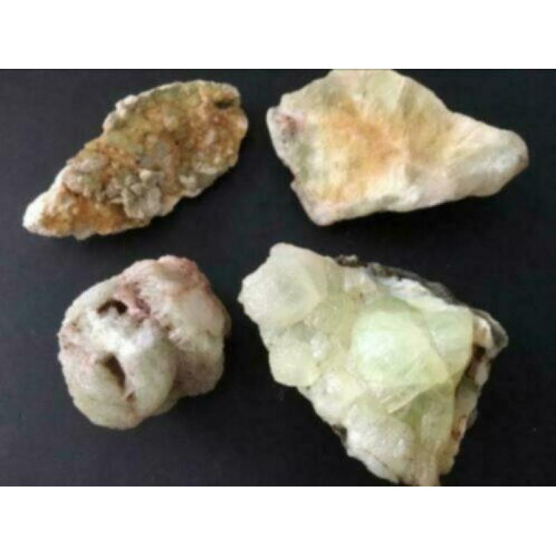 17 x mineraal prehniet India: ruw, gepolijst, bollen