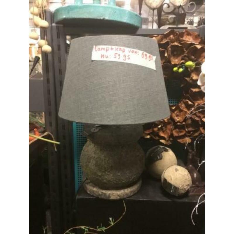 Stenen lamp +kap samen 59,95NIEUW Brynxz