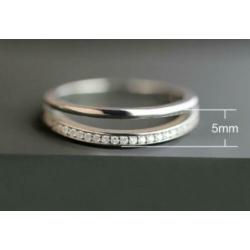 925 sterling zilver dames ring met rij zirkonen