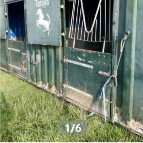 Zeecontainer met 2 paardenboxen