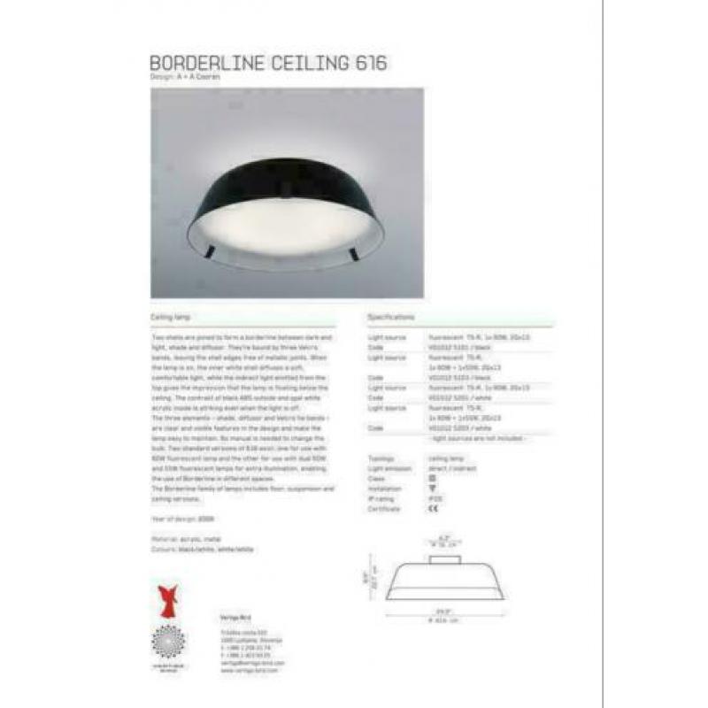 Vertigo bird borderline 616 plafondlamp wit