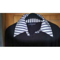 v.AVENDONCK blauwe blouse, lange mouw; Mt XL (S961)