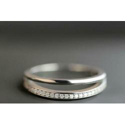 925 sterling zilver dames ring met rij zirkonen