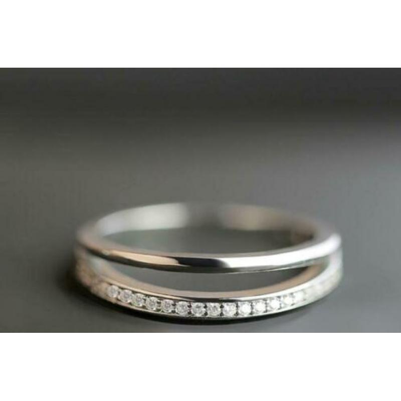 925 sterling zilver dames ring met rij zirkonen