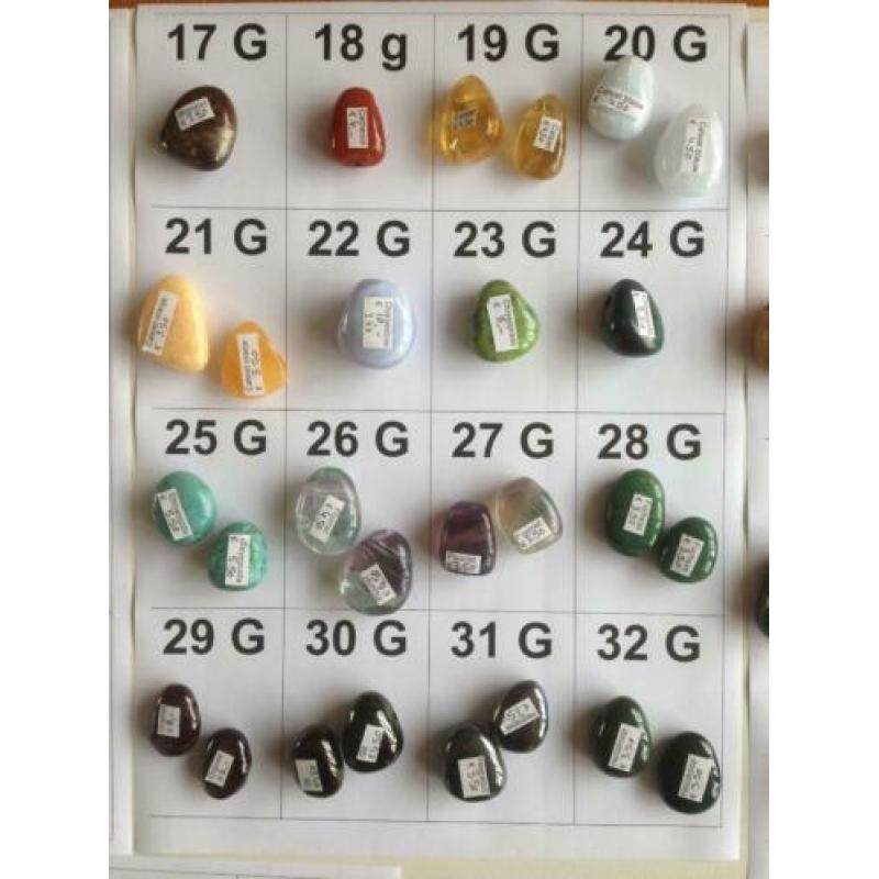 (Set 82G)3x Edelsteenhanger Amethist Bergkristal Rozenkwarts