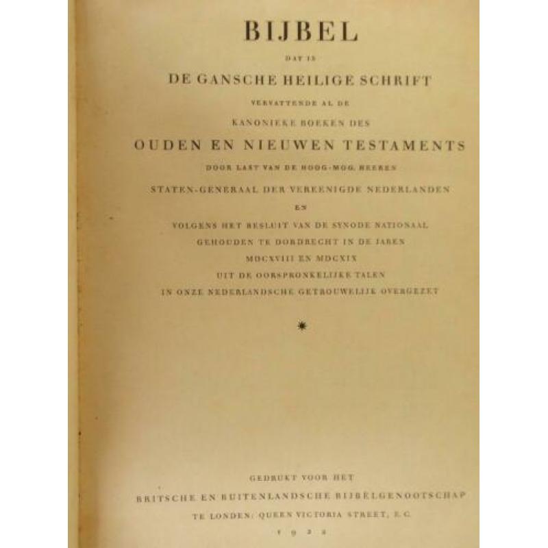 Bijbel uit 1922. In zeer goede staat.