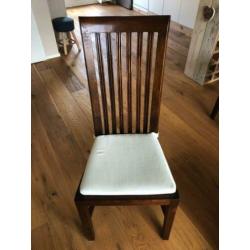 Eettafel stoelen hout landelijk klassiek Gratis kussentjes