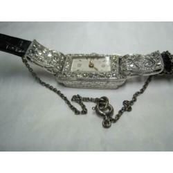 Antiek platina Art Deco horloge met diamanten
