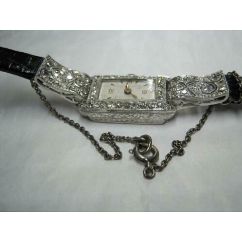 Antiek platina Art Deco horloge met diamanten