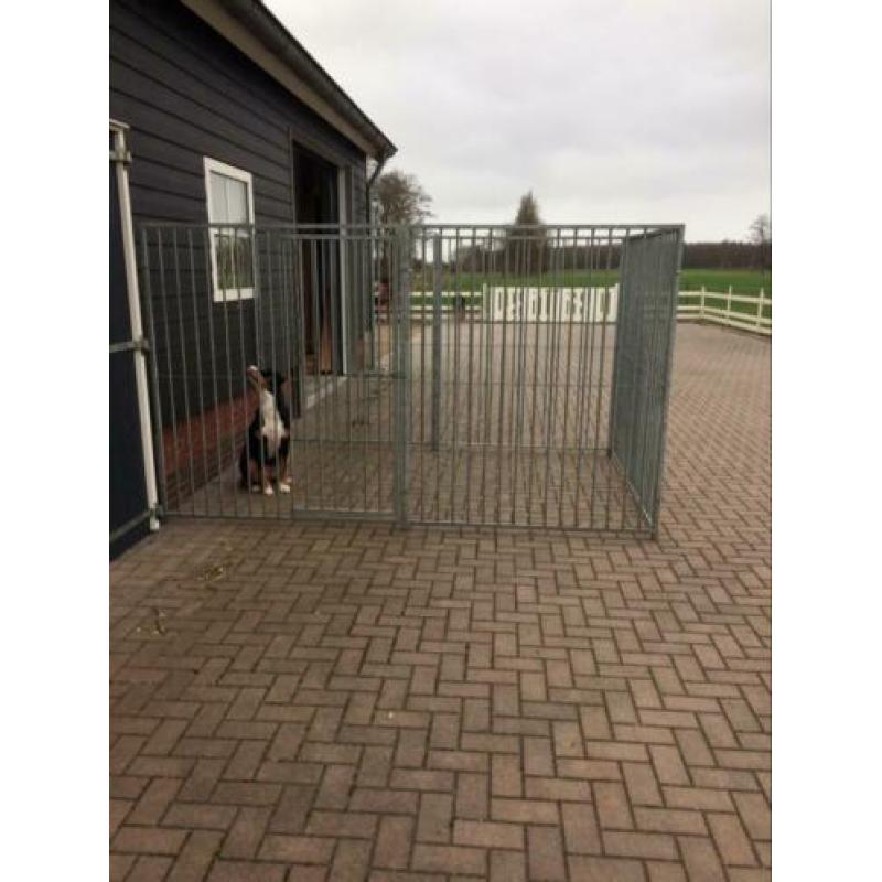 Hondenkennel 5 delen waarvan 1 met deur