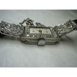 Antiek platina Art Deco horloge met diamanten