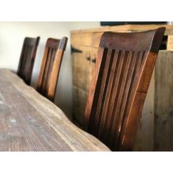 Eettafel stoelen hout landelijk klassiek Gratis kussentjes