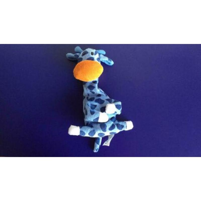 Trias natalis giraf blauw gevlekte knuffel