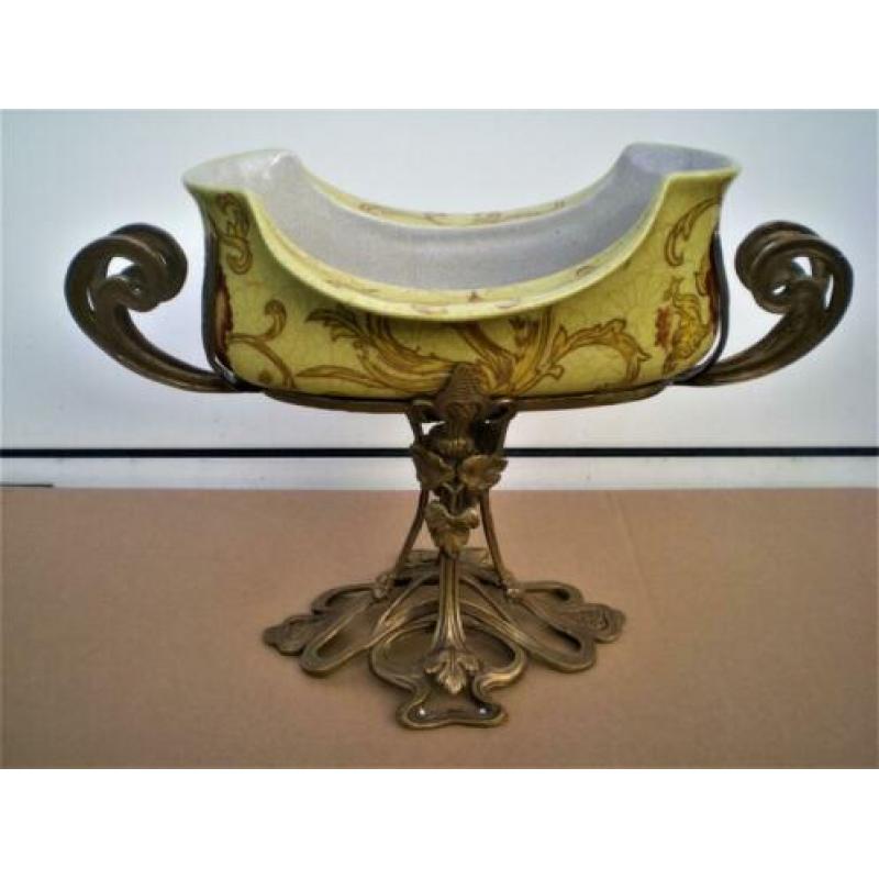 Prachtige art Nouveau schaal op voet