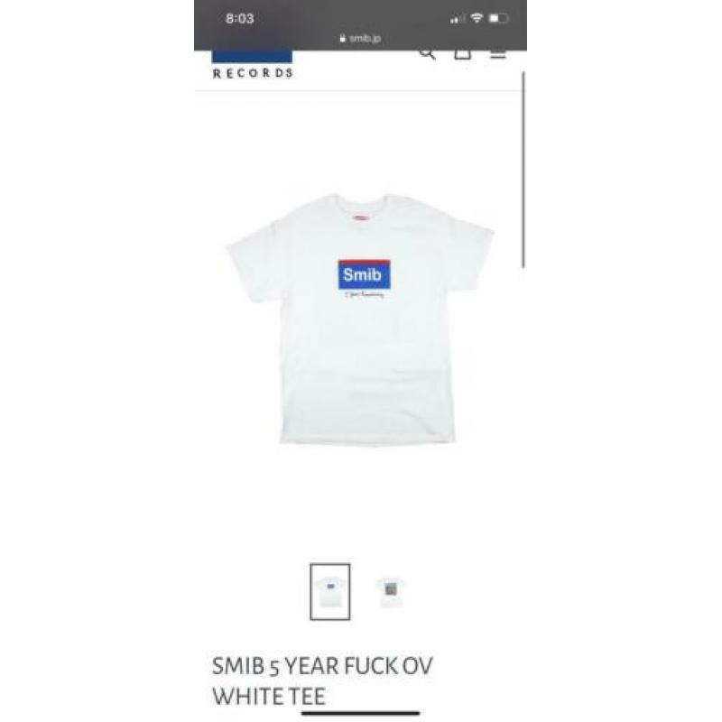 Smib 5 year fuck ov white tee (maat xxl) sumibu patta