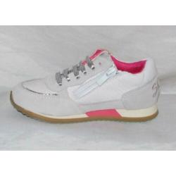 SHOESME maat 29 veter/rits witleer sterren gratis verzenden