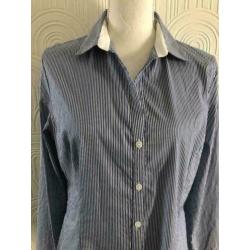 Maat l - h&m - blauw/wit gestreepte blouse/shirt