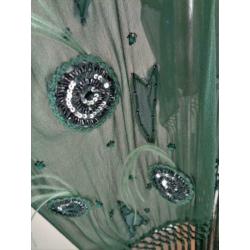 Ganesha Abu designer groene sjaal, zijde, nieuw/labels