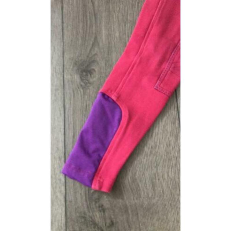 Paardrijbroek roze met paars maat 116 merk OHP