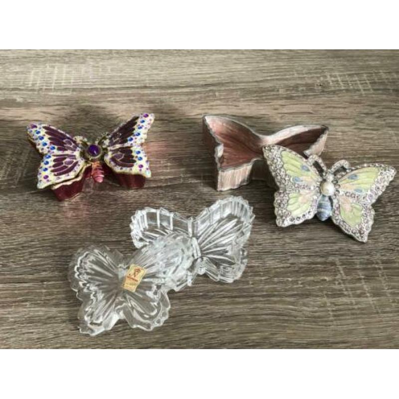 Mooie vlinder doosjes / emaille kristal en strass