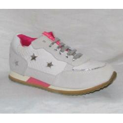 SHOESME maat 29 veter/rits witleer sterren gratis verzenden
