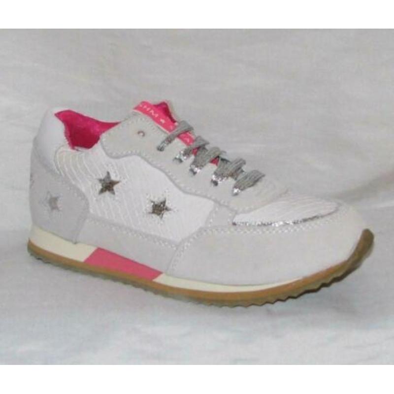 SHOESME maat 29 veter/rits witleer sterren gratis verzenden