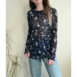 Blauwe mesh top