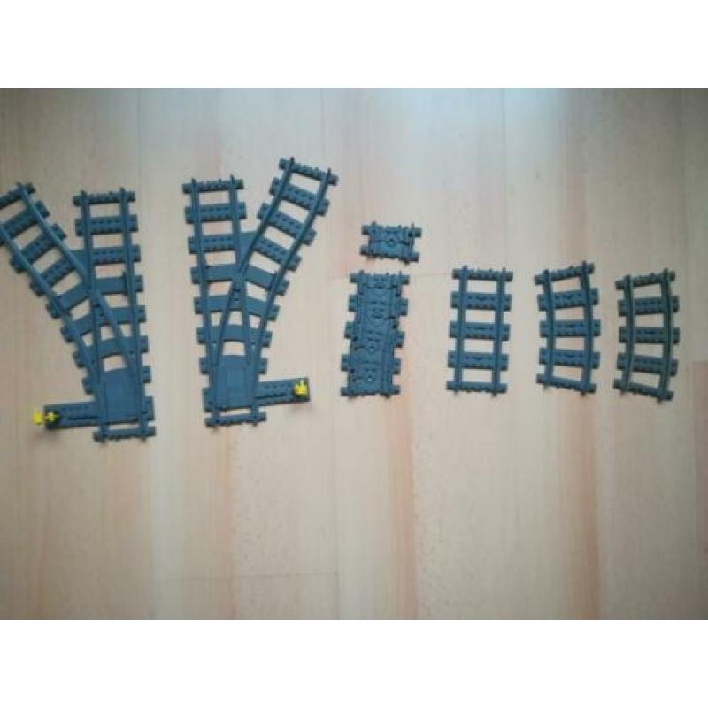 Lego rails los, flexibele gebogen rechte en metalen rails