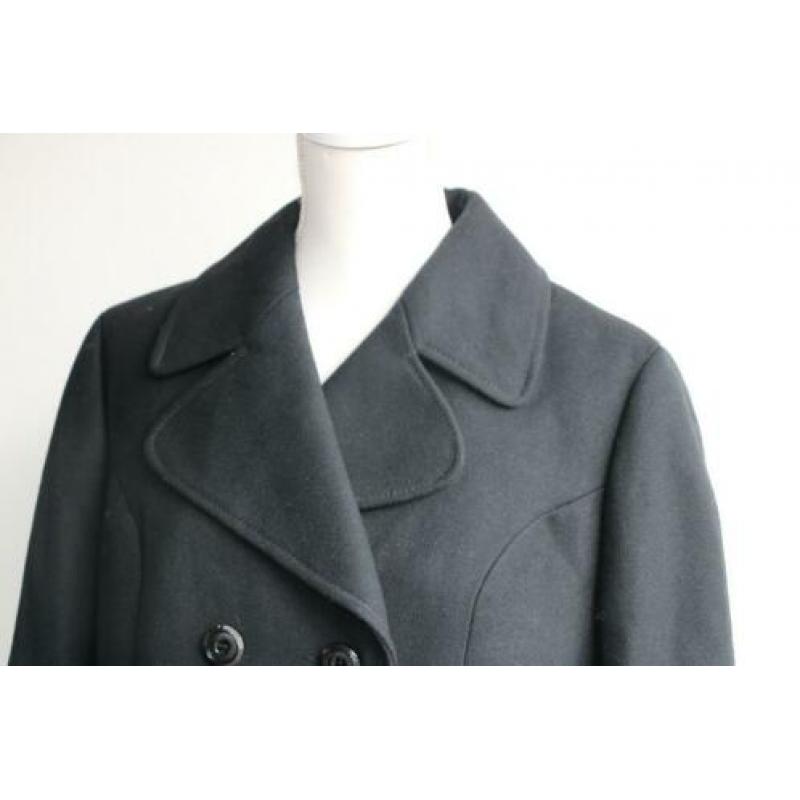 Vintage jas retro wol zwart maat 38 40 seventies