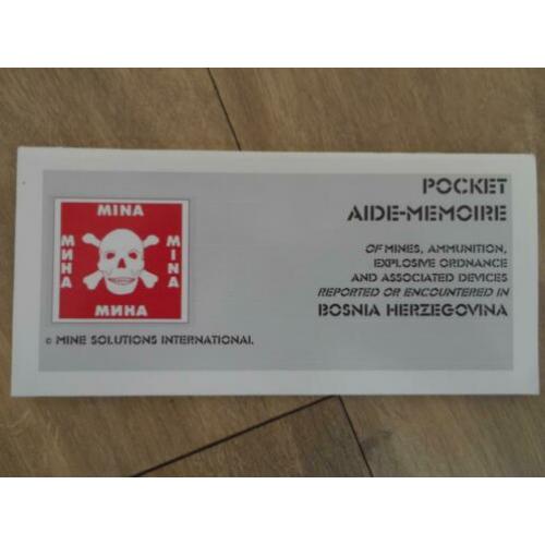 Mijnen boekje, AIDE MEMOIRE, SFOR Bosnie (pocket)
