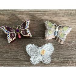 Mooie vlinder doosjes / emaille kristal en strass