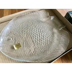 Arcoroc schalenset vissen vintage