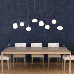 RVS hanglamp met witte glazen bollen 1491ST