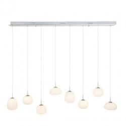 RVS hanglamp met witte glazen bollen 1491ST