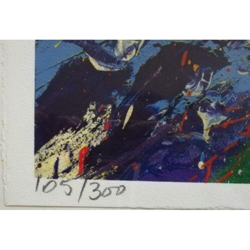 Jan Cremer(1940)Kleur Zeefdruk"Abstr Compositie Ara" Ges Gen