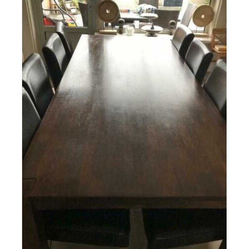 Wengé-bruine tafel massief eik