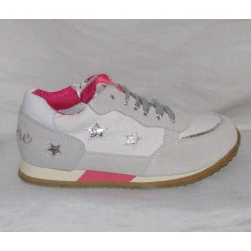 SHOESME maat 29 veter/rits witleer sterren gratis verzenden