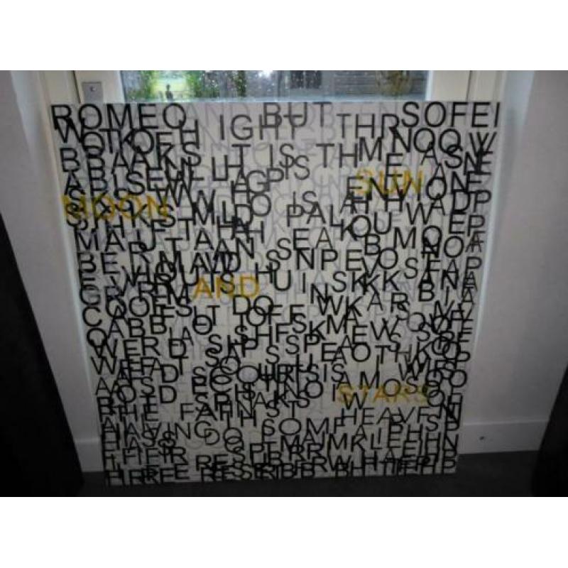 Mooi modern canvas schilderij, groot formaat ! 110 x 110 cm.