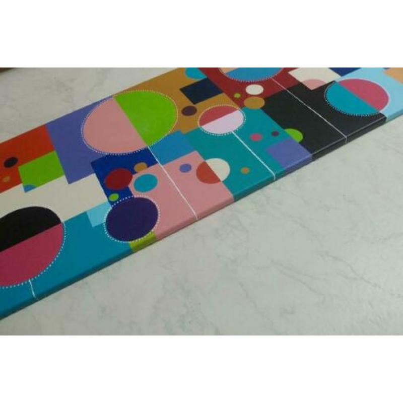 Nieuw handgeschilderd acryl schilderij in vrolijke kleuren