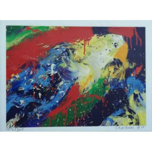 Jan Cremer(1940)Kleur Zeefdruk"Abstr Compositie Ara" Ges Gen