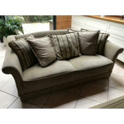 bankstel met twee fauteuilles inclusief hocker met kussen