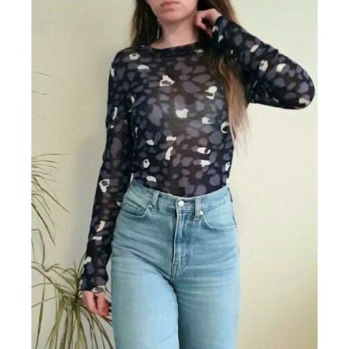 Blauwe mesh top