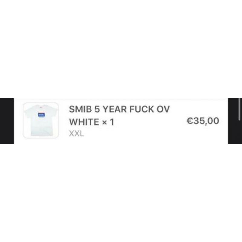 Smib 5 year fuck ov white tee (maat xxl) sumibu patta