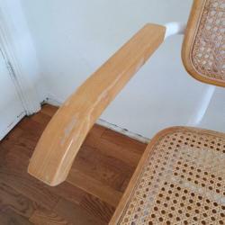 Vintage Thonet stijl stoel lichtbruin met wit