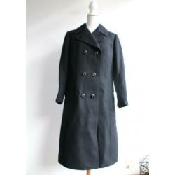 Vintage jas retro wol zwart maat 38 40 seventies