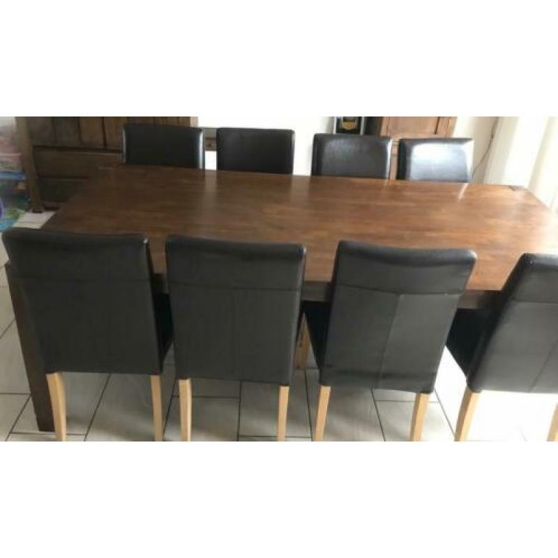Wengé-bruine tafel massief eik