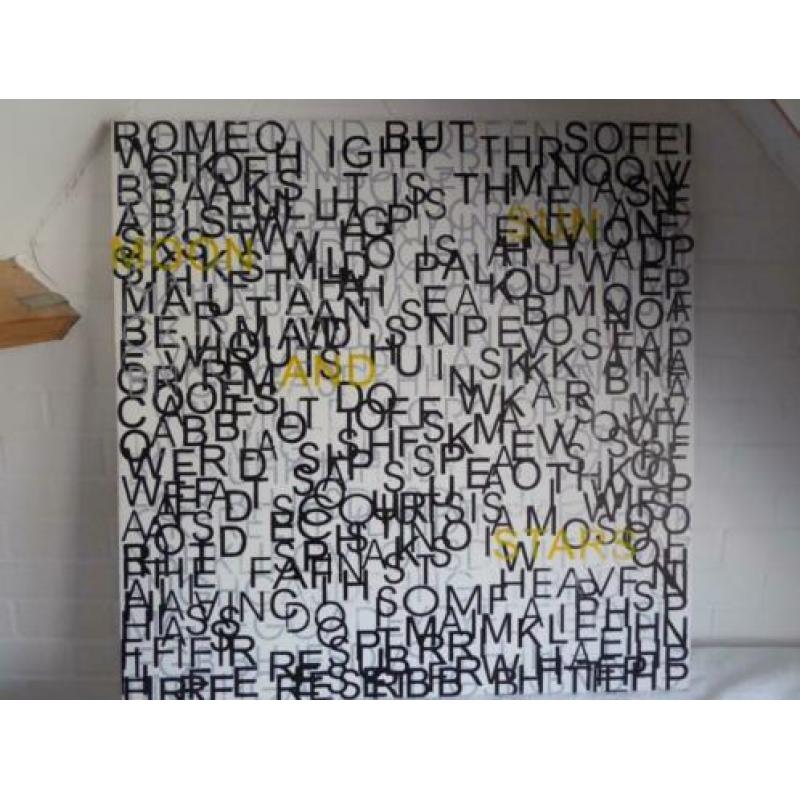 Mooi modern canvas schilderij, groot formaat ! 110 x 110 cm.