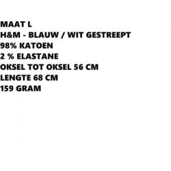 Maat l - h&m - blauw/wit gestreepte blouse/shirt
